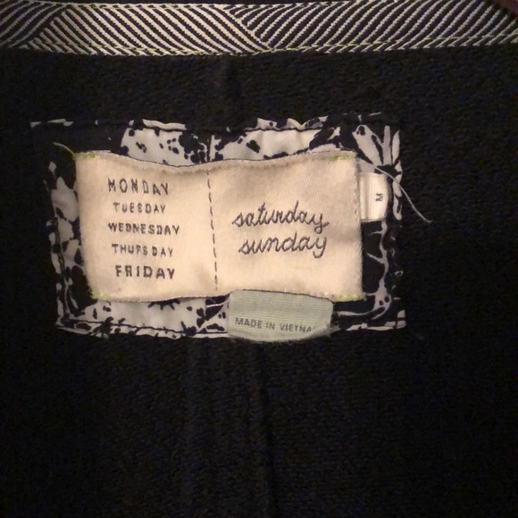 Anthropologie Saturday Sunday Black Convertible Hood Open Front Jacket Cardigan - Picture 4 of 9